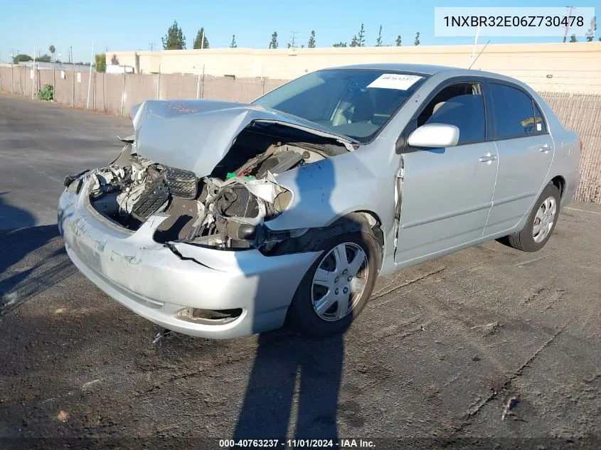 2006 Toyota Corolla Le VIN: 1NXBR32E06Z730478 Lot: 40763237