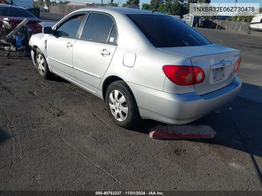 2006 Toyota Corolla Le VIN: 1NXBR32E06Z730478 Lot: 40763237