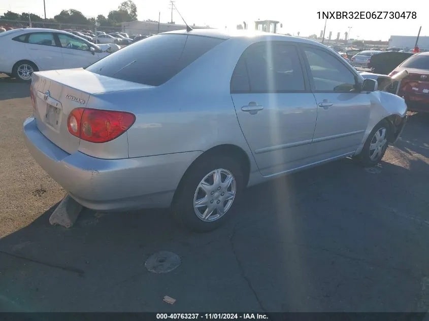 2006 Toyota Corolla Le VIN: 1NXBR32E06Z730478 Lot: 40763237