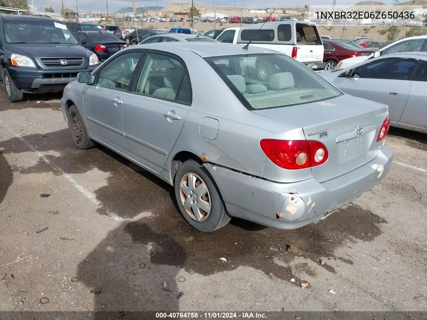 1NXBR32E06Z650436 2006 Toyota Corolla Le