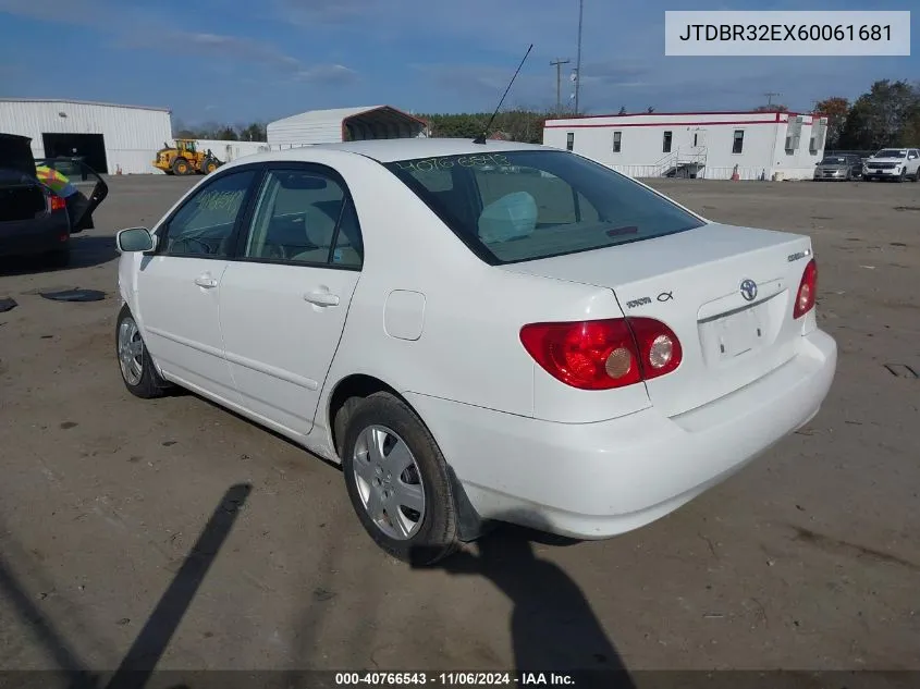 2006 Toyota Corolla Le VIN: JTDBR32EX60061681 Lot: 40766543