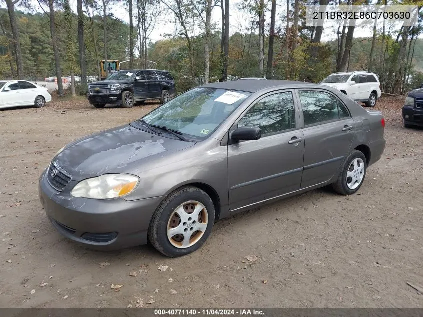 2006 Toyota Corolla Ce VIN: 2T1BR32E86C703630 Lot: 40771140