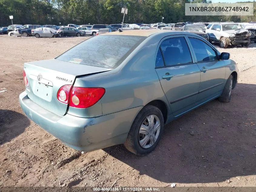 1NXBR30E86Z748942 2006 Toyota Corolla Ce