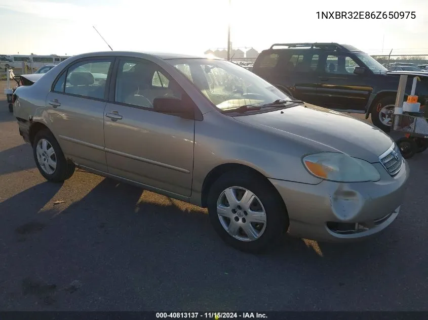 2006 Toyota Corolla Le VIN: 1NXBR32E86Z650975 Lot: 40813137