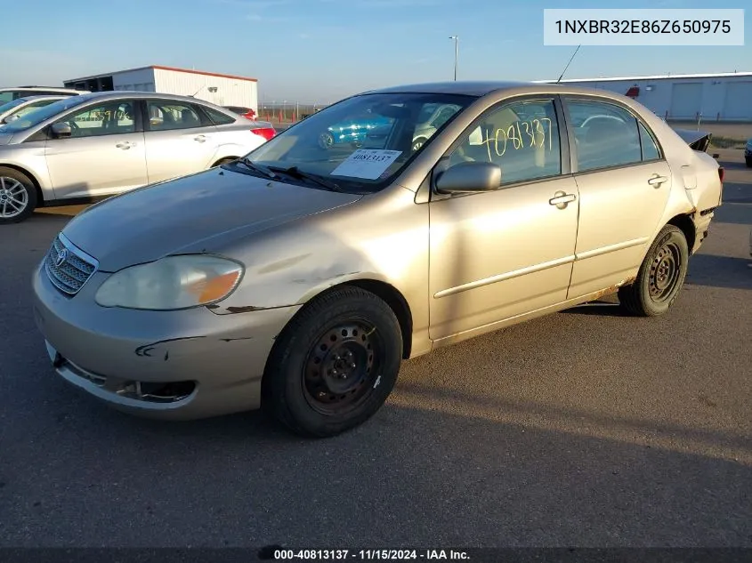 2006 Toyota Corolla Le VIN: 1NXBR32E86Z650975 Lot: 40813137