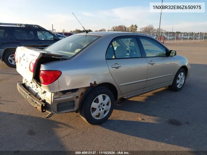 2006 Toyota Corolla Le VIN: 1NXBR32E86Z650975 Lot: 40813137