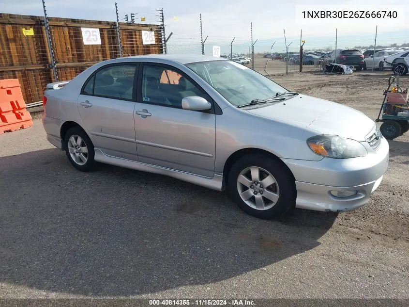 2006 Toyota Corolla S VIN: 1NXBR30E26Z666740 Lot: 40814355