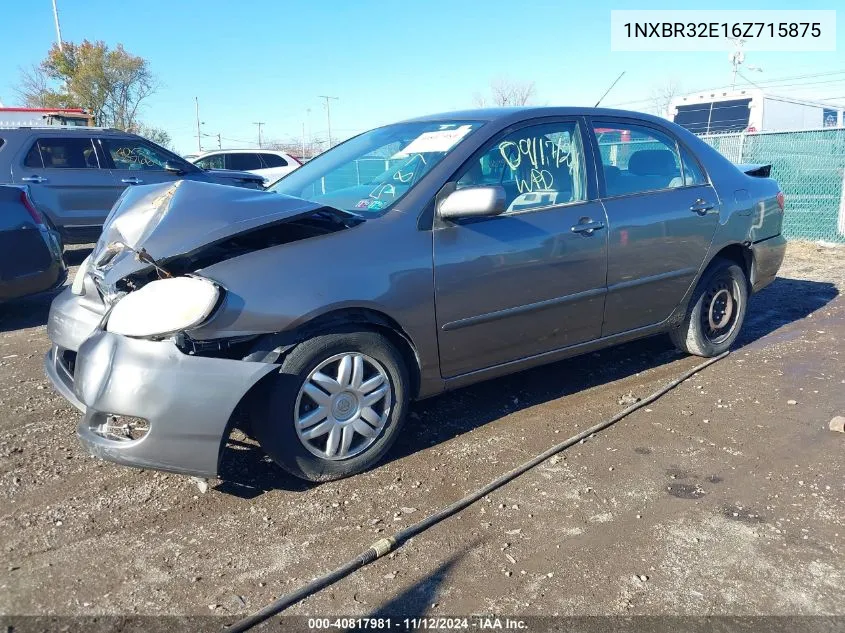 2006 Toyota Corolla Le VIN: 1NXBR32E16Z715875 Lot: 40817981