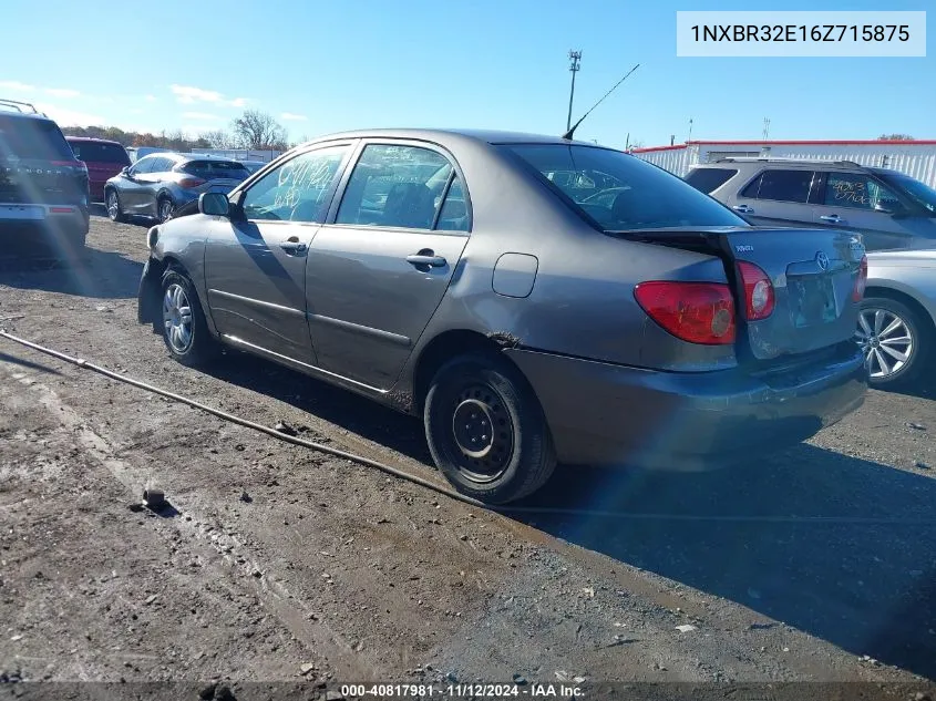 2006 Toyota Corolla Le VIN: 1NXBR32E16Z715875 Lot: 40817981