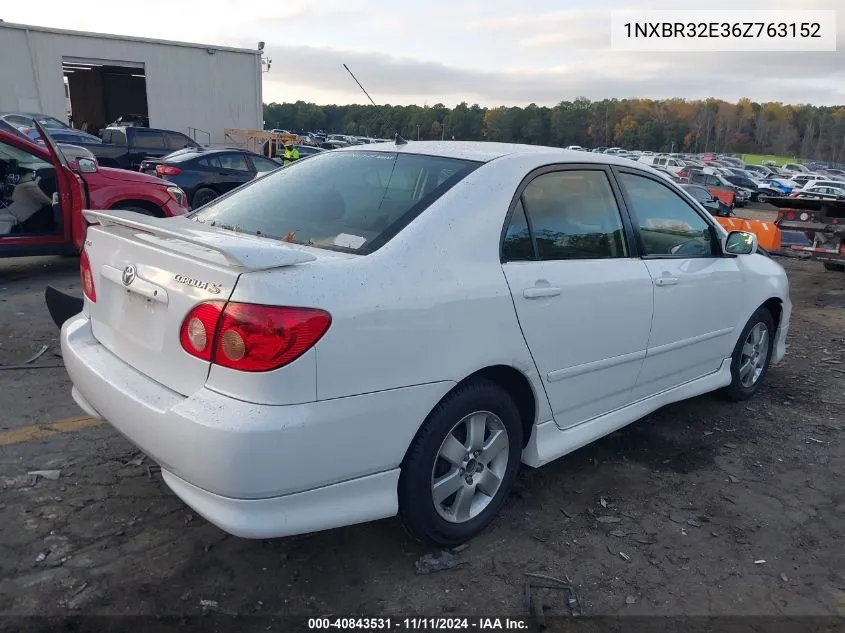 2006 Toyota Corolla S VIN: 1NXBR32E36Z763152 Lot: 40843531