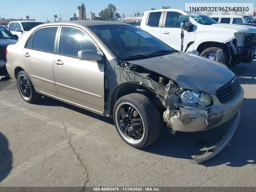 2006 Toyota Corolla Ce/Le/S VIN: 1NXBR32E96Z643310 Lot: 40893479