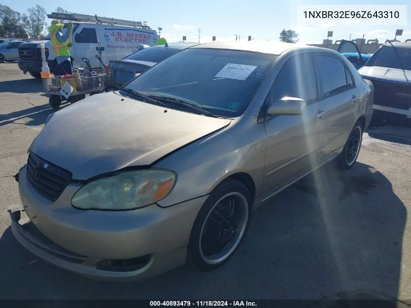 2006 Toyota Corolla Ce/Le/S VIN: 1NXBR32E96Z643310 Lot: 40893479