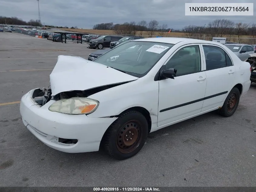 2006 Toyota Corolla Ce VIN: 1NXBR32E06Z716564 Lot: 40920915