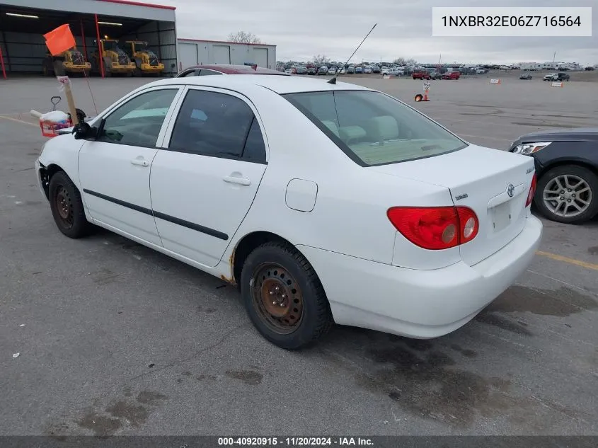 2006 Toyota Corolla Ce VIN: 1NXBR32E06Z716564 Lot: 40920915