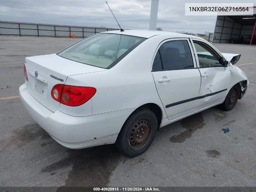 2006 Toyota Corolla Ce VIN: 1NXBR32E06Z716564 Lot: 40920915