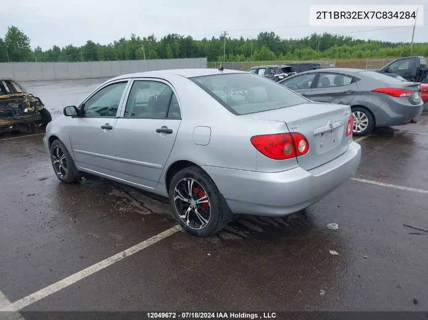 2007 Toyota Corolla VIN: 2T1BR32EX7C834284 Lot: 12049672