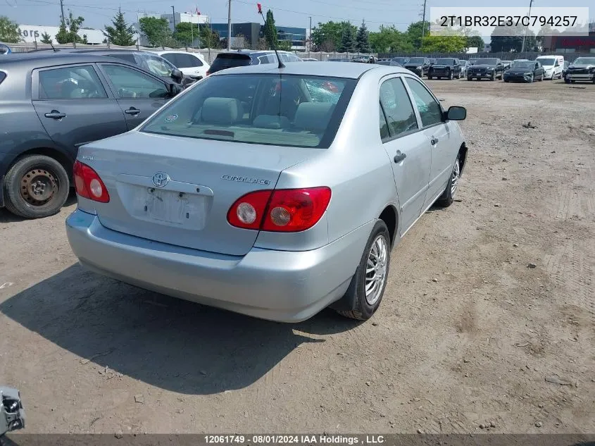 2007 Toyota Corolla Ce/Le/S VIN: 2T1BR32E37C794257 Lot: 12061749