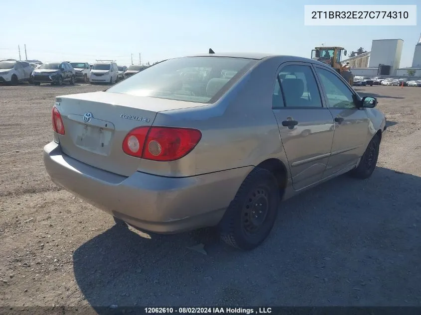 2007 Toyota Corolla Ce/Le/S VIN: 2T1BR32E27C774310 Lot: 12062610