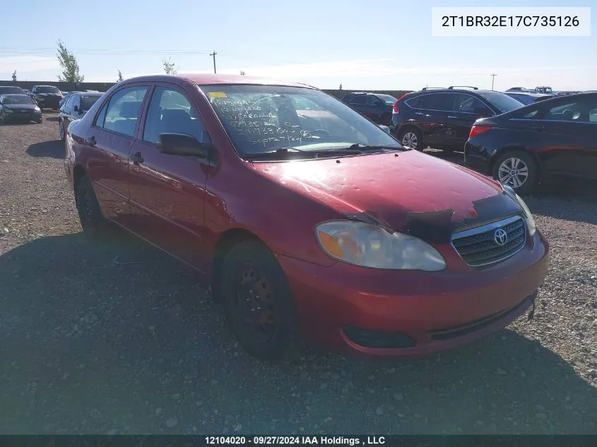 2007 Toyota Corolla Ce/Le/S VIN: 2T1BR32E17C735126 Lot: 12104020