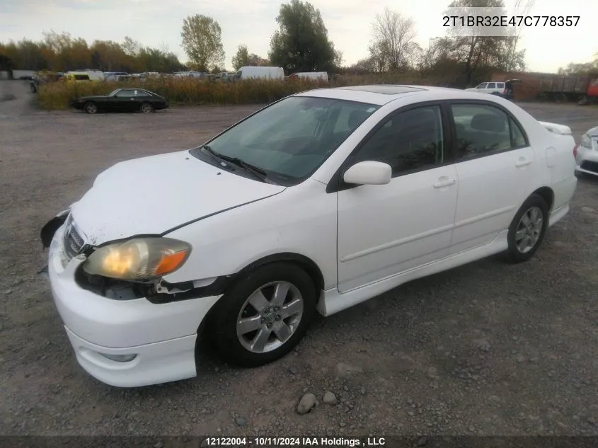 2007 Toyota Corolla Ce/Le/Sport VIN: 2T1BR32E47C778357 Lot: 12122004