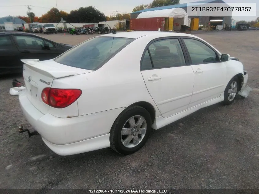 2007 Toyota Corolla Ce/Le/Sport VIN: 2T1BR32E47C778357 Lot: 12122004