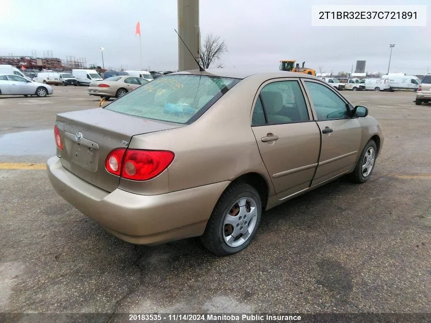 2007 Toyota Corolla Ce VIN: 2T1BR32E37C721891 Lot: 20183535