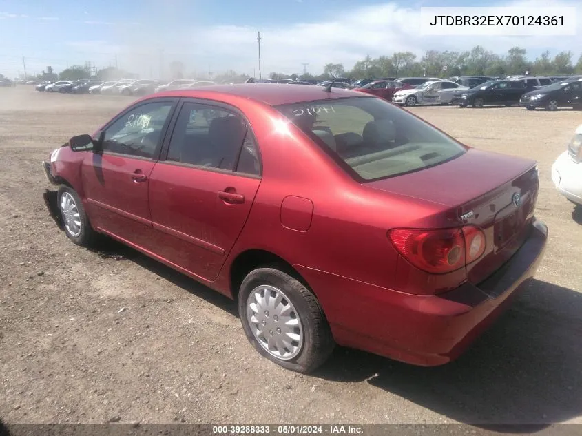 2007 Toyota Corolla Le VIN: JTDBR32EX70124361 Lot: 39288333