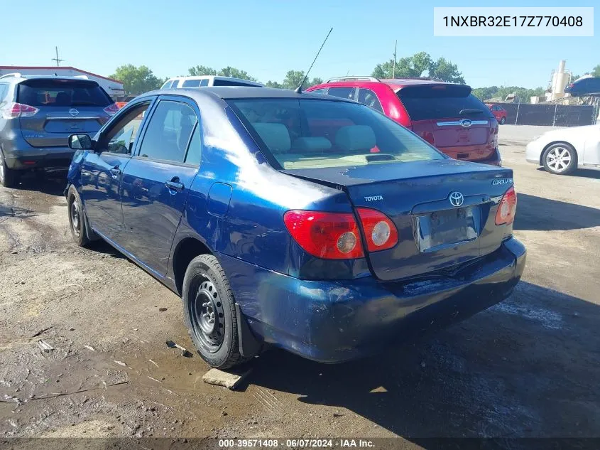 2007 Toyota Corolla Ce VIN: 1NXBR32E17Z770408 Lot: 39571408