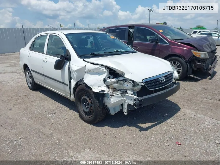 2007 Toyota Corolla Ce VIN: JTDBR32E170105715 Lot: 39897493