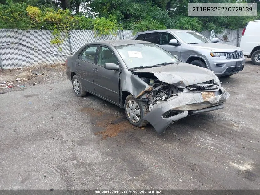 2007 Toyota Corolla Le VIN: 2T1BR32E27C729139 Lot: 40127815