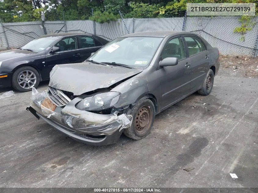 2007 Toyota Corolla Le VIN: 2T1BR32E27C729139 Lot: 40127815