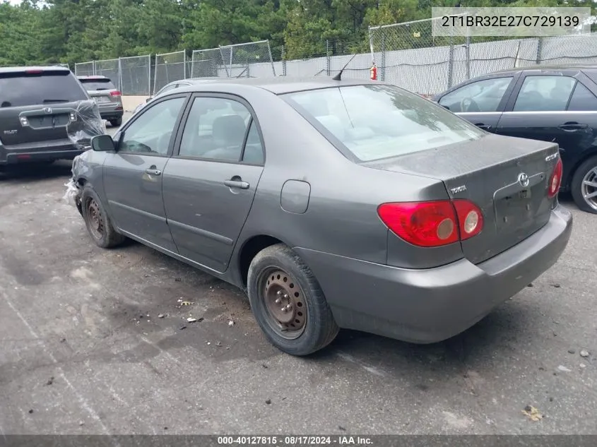 2007 Toyota Corolla Le VIN: 2T1BR32E27C729139 Lot: 40127815