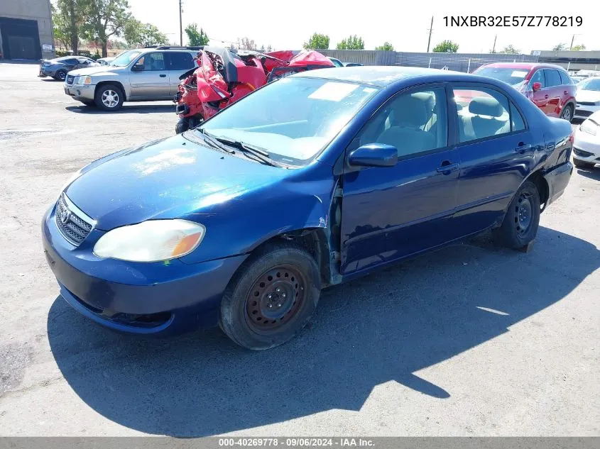 2007 Toyota Corolla Le VIN: 1NXBR32E57Z778219 Lot: 40269778