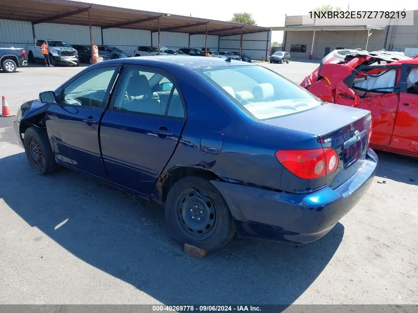 2007 Toyota Corolla Le VIN: 1NXBR32E57Z778219 Lot: 40269778