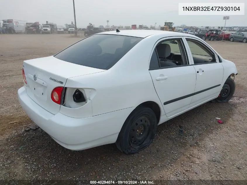 2007 Toyota Corolla Ce VIN: 1NXBR32E47Z930104 Lot: 40294074