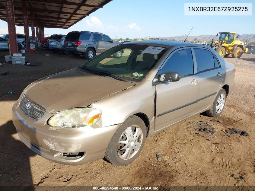 2007 Toyota Corolla Ce VIN: 1NXBR32E67Z925275 Lot: 40294540