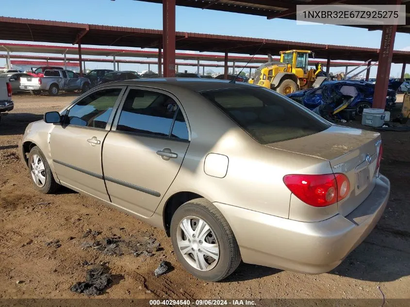 2007 Toyota Corolla Ce VIN: 1NXBR32E67Z925275 Lot: 40294540