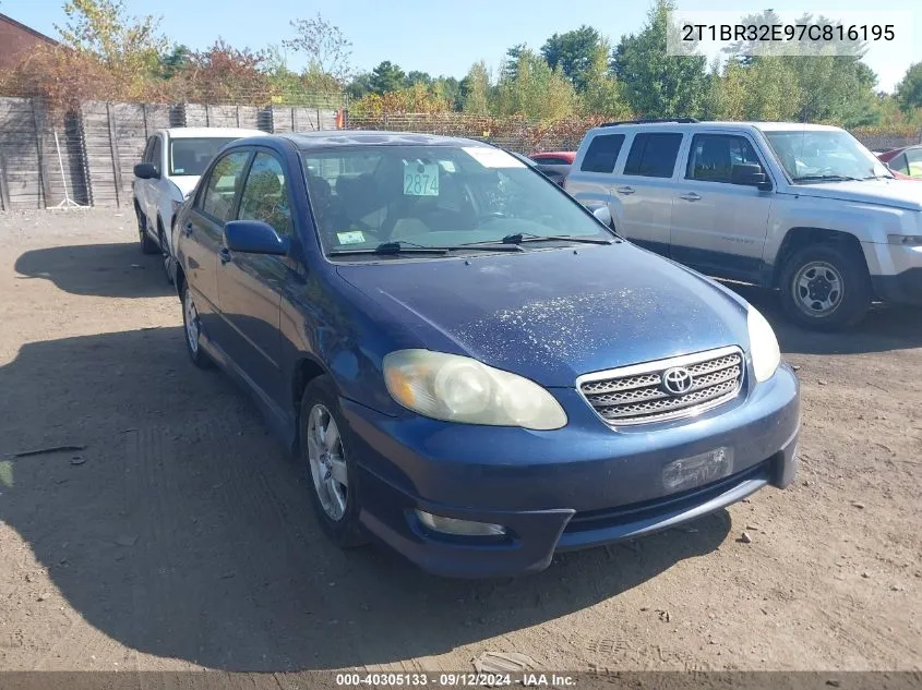 2007 Toyota Corolla S VIN: 2T1BR32E97C816195 Lot: 40305133