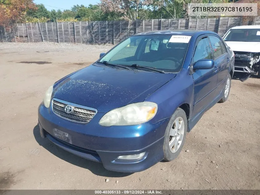 2007 Toyota Corolla S VIN: 2T1BR32E97C816195 Lot: 40305133