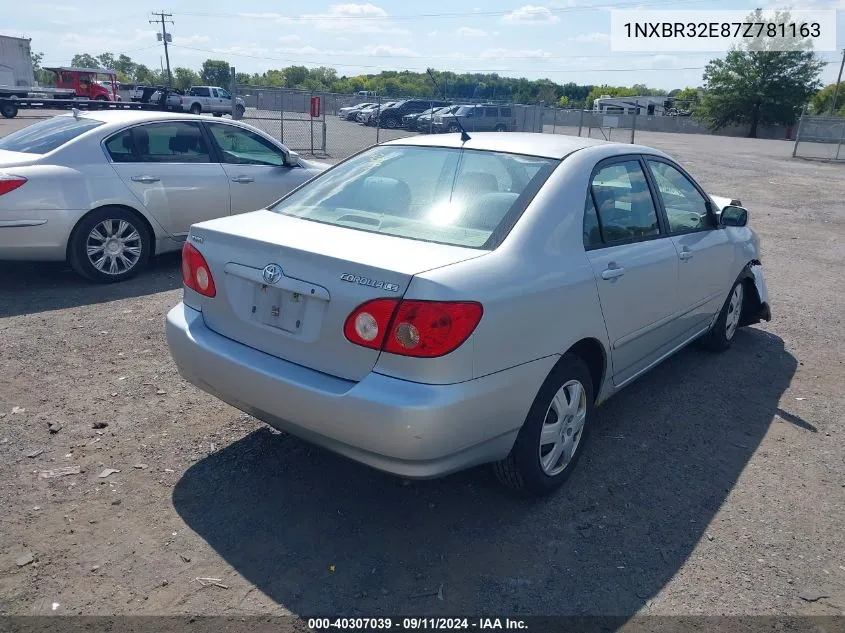 2007 Toyota Corolla Le VIN: 1NXBR32E87Z781163 Lot: 40307039