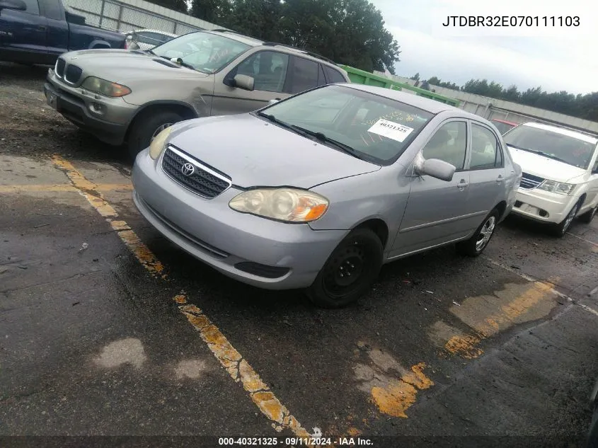 2007 Toyota Corolla Ce VIN: JTDBR32E070111103 Lot: 40321325