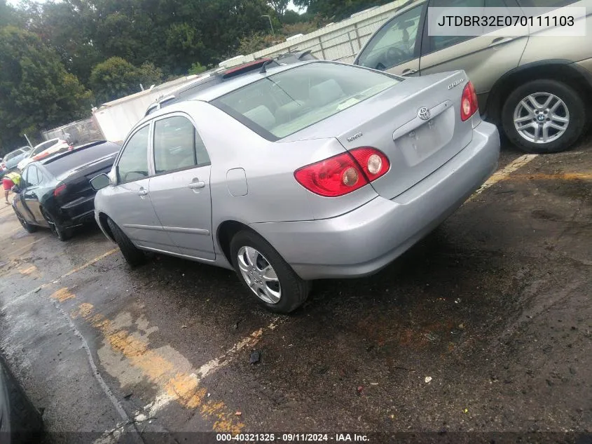 2007 Toyota Corolla Ce VIN: JTDBR32E070111103 Lot: 40321325