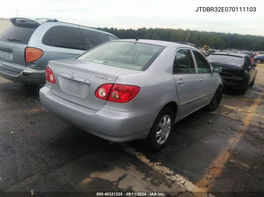 2007 Toyota Corolla Ce VIN: JTDBR32E070111103 Lot: 40321325