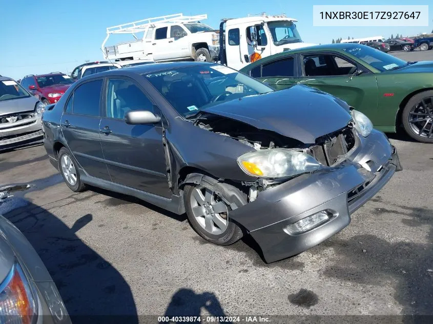 2007 Toyota Corolla Ce/Le/S VIN: 1NXBR30E17Z927647 Lot: 40339874