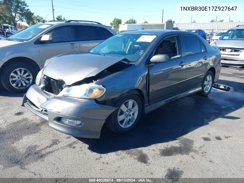 2007 Toyota Corolla Ce/Le/S VIN: 1NXBR30E17Z927647 Lot: 40339874