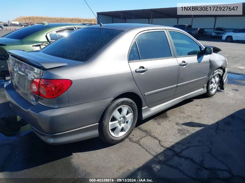 2007 Toyota Corolla Ce/Le/S VIN: 1NXBR30E17Z927647 Lot: 40339874