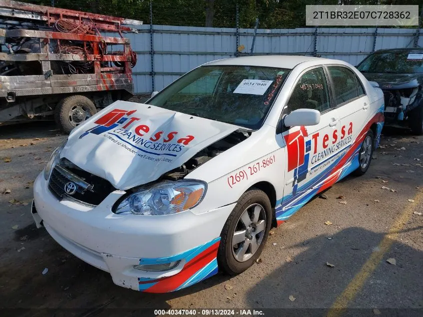 2007 Toyota Corolla S VIN: 2T1BR32E07C728362 Lot: 40347040