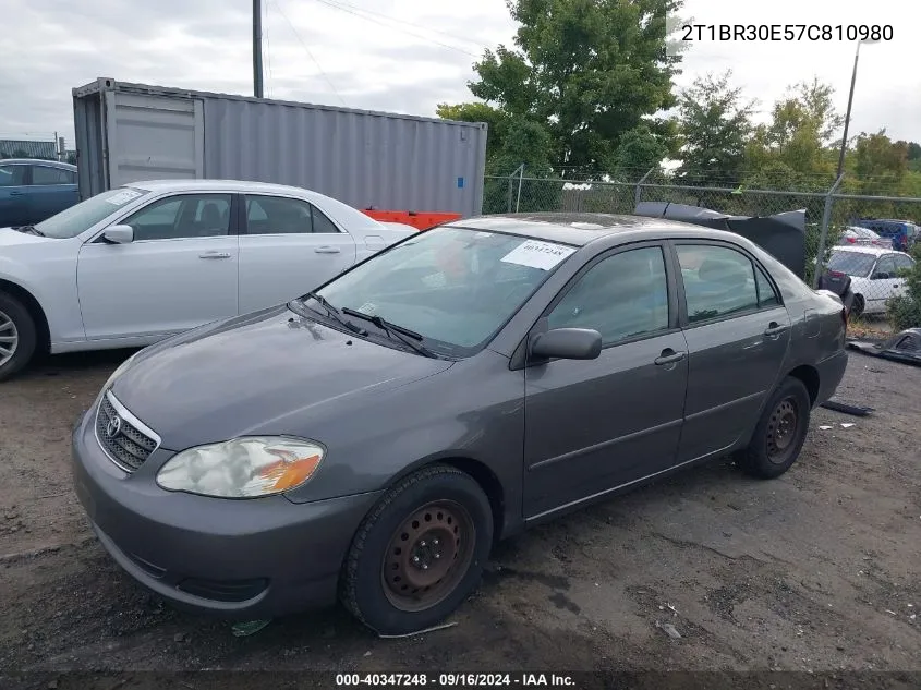 2007 Toyota Corolla Ce/Le/S VIN: 2T1BR30E57C810980 Lot: 40347248