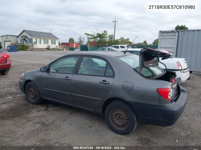 2007 Toyota Corolla Ce/Le/S VIN: 2T1BR30E57C810980 Lot: 40347248