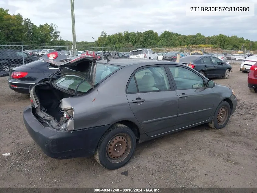 2007 Toyota Corolla Ce/Le/S VIN: 2T1BR30E57C810980 Lot: 40347248